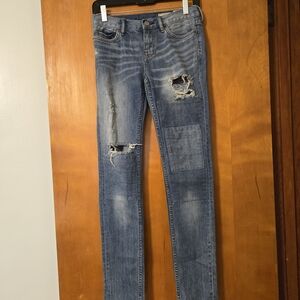 All Saints Casey Low Rise Straight Leg Distressed Jeans Size 25